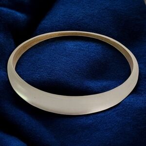 Alexis Bittar Lucite Bangle Bracelet Clear White Silver Gold 8"